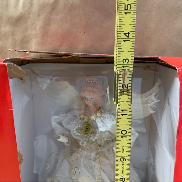 New Kurt S Adler Angel Christmas Tree Topper 12” White Gold Illuminated Light Up - Picture 4 of 5